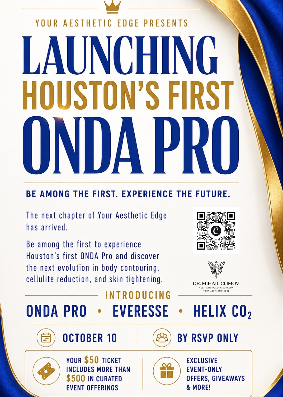 Houston's first Onda Pro launch event invitation.